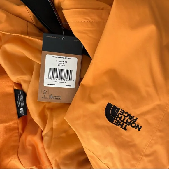 The North Face Women's Ski Bib in Orange - Picture 6 of 6